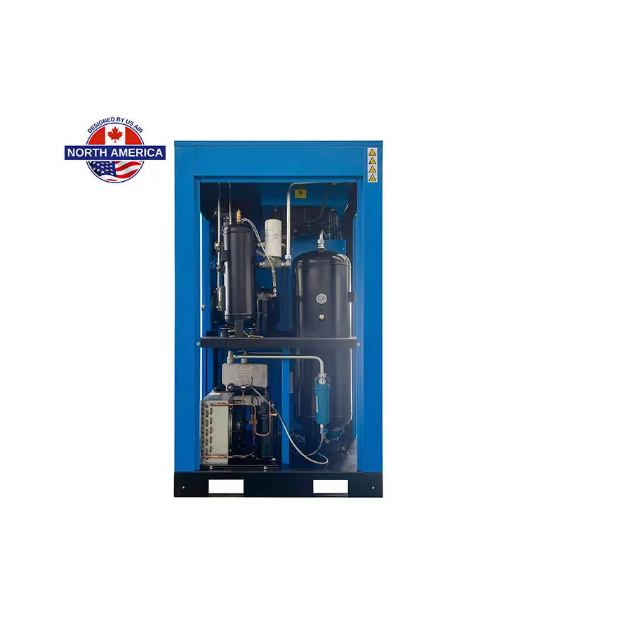 10 HP US AIR CENTER Rotary Screw -Fixed Speed- Compressor With Built in Dryer And Tank  | 3 Phase | 208-600 Volts | 43 CFM