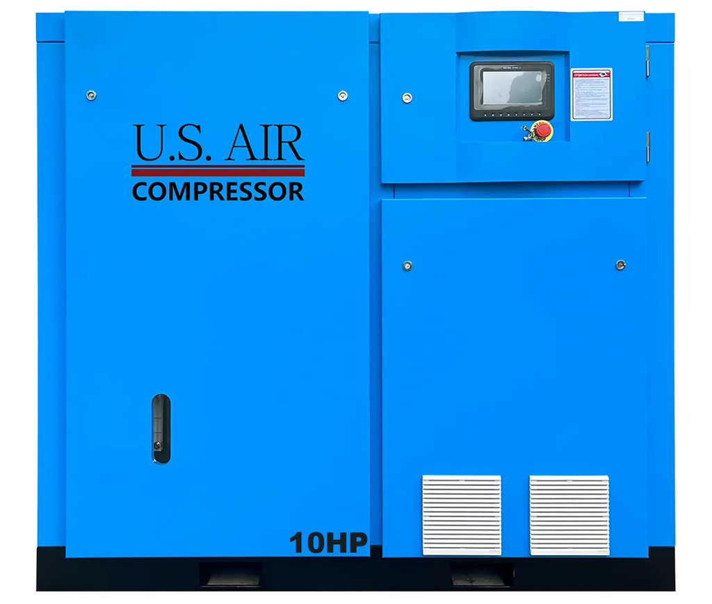 10 HP Fixed Speed Rotary Screw Air Compressor | 3 Phase | 208-600 Volts | 42 CFM
