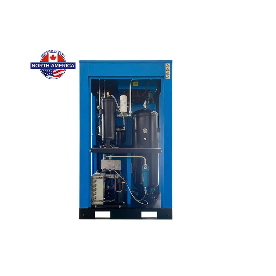 15 HP US AIR CENTER Rotary Screw -Variable Speed Drive- Compressor With Built in Dryer And Tank | 1-3 Phase | 208-600 Volts | 63 CFM