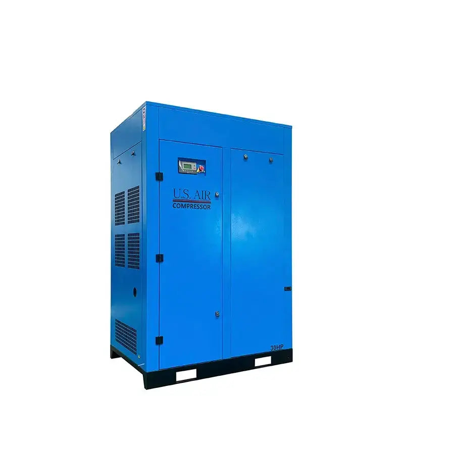 30 HP US AIR CENTER Rotary Screw -Fixed Speed- Compressor With Built in Dryer And Tank | 3 Phase | 208-600 Volts | 129 CFM