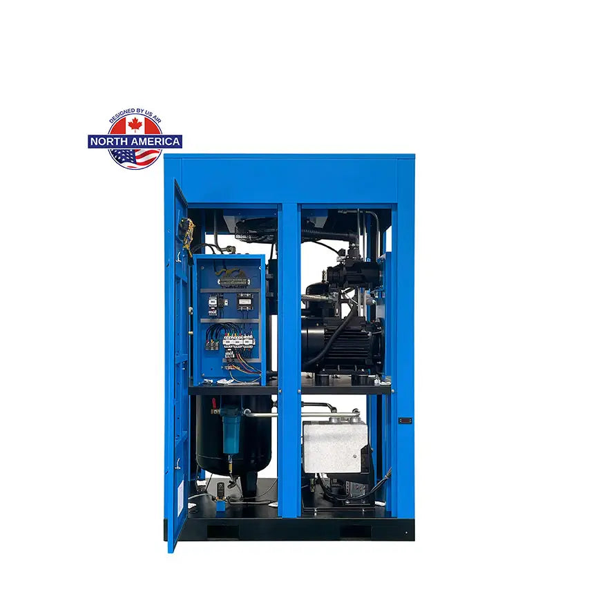 25 HP US AIR CENTER Rotary Screw -Variable Speed Drive- Compressor With Built in Dryer And Tank | 1-3 Phase | 208-600 Volts | 111 CFM