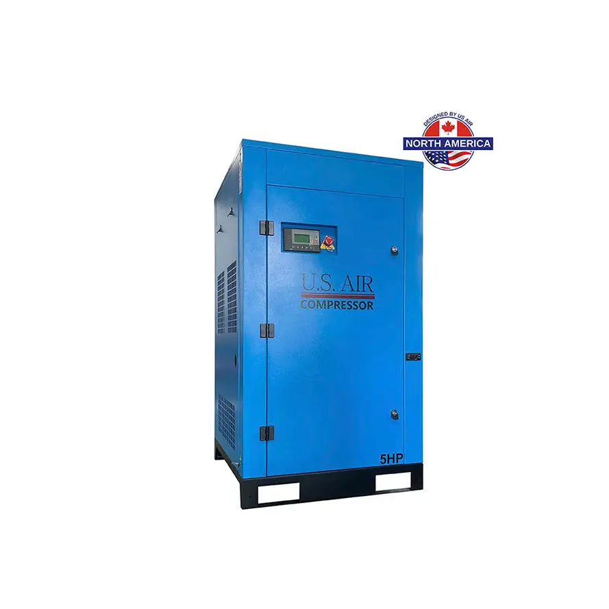 5 HP US AIR CENTER Rotary Screw -Fixed Speed- Compressor With Built in Dryer And Tank  | 1 Phase | 208-230 Volts | 21 CFM