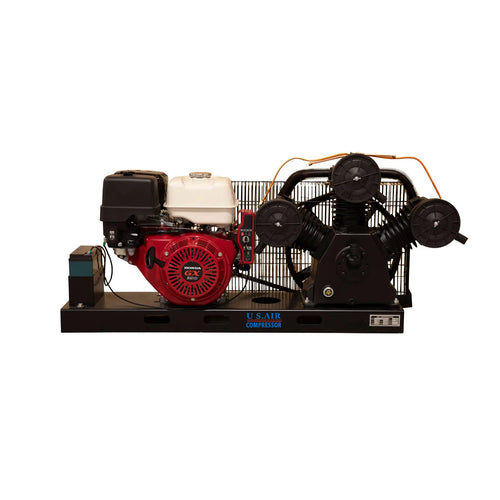 13 HP Gasoline Piston Compressor | Base Mounted | Two Stage | 25 CFM