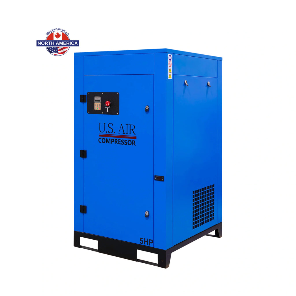 5 HP OIL FREE SCROLL AIR CENTER Rotary Screw -VSD- Compressor With Built in Dryer And Tank  | 1-3 Phase | 208-600 Volts | 14 CFM