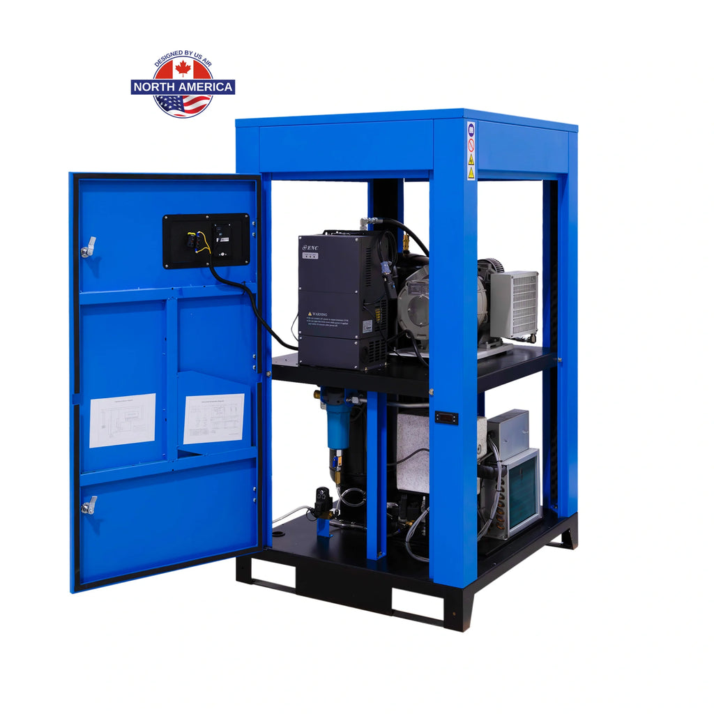 5 HP OIL FREE SCROLL AIR CENTER Rotary Screw -VSD- Compressor With Built in Dryer And Tank  | 1-3 Phase | 208-600 Volts | 14 CFM