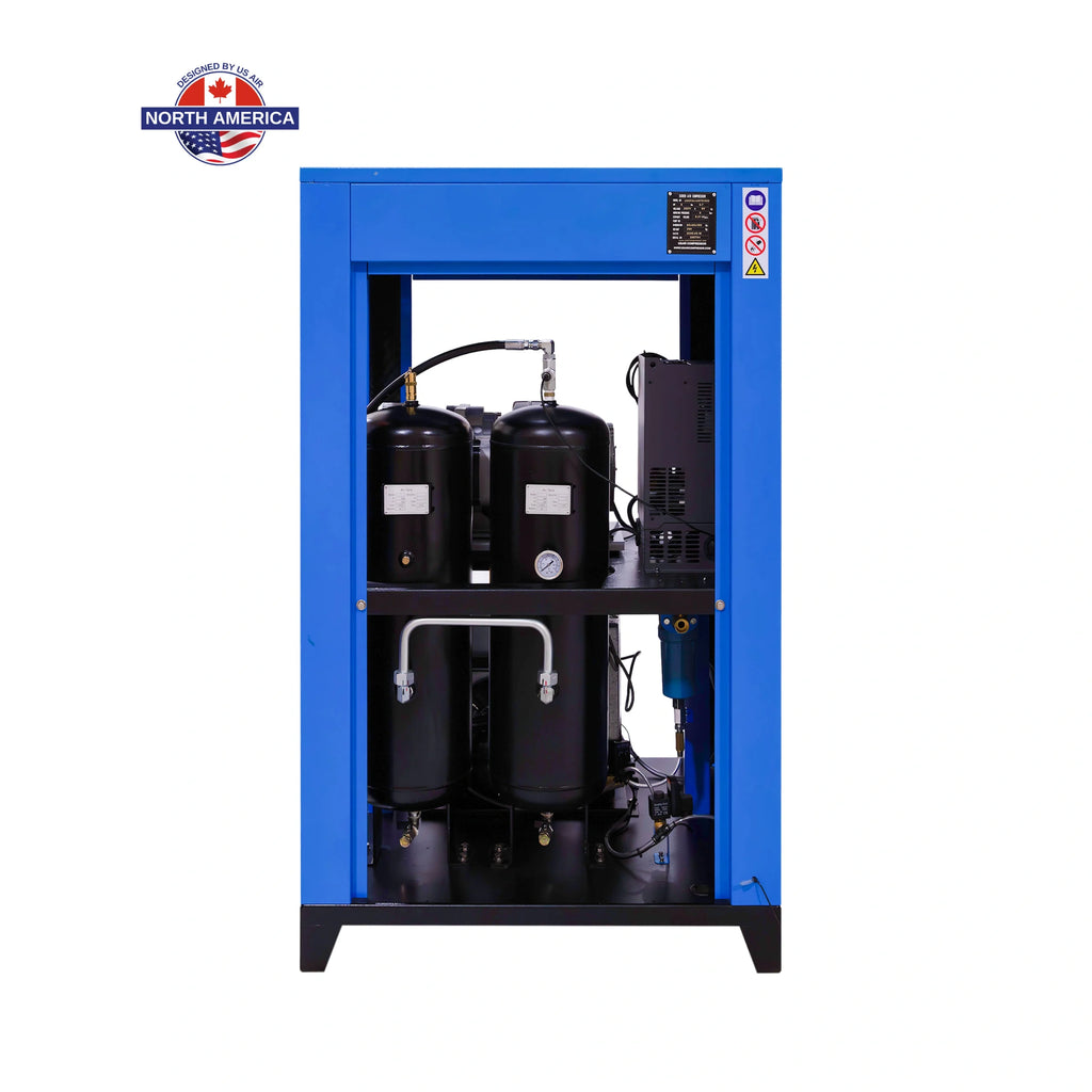 5 HP OIL FREE SCROLL AIR CENTER Rotary Screw -VSD- Compressor With Built in Dryer And Tank  | 1-3 Phase | 208-600 Volts | 14 CFM